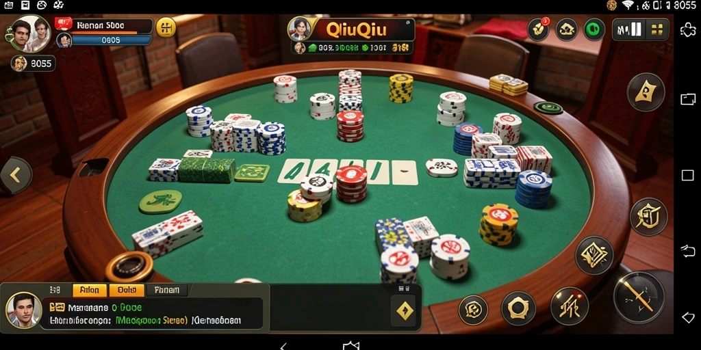 Tampilan gameplay QiuQiu yang menegangkan di 8055.