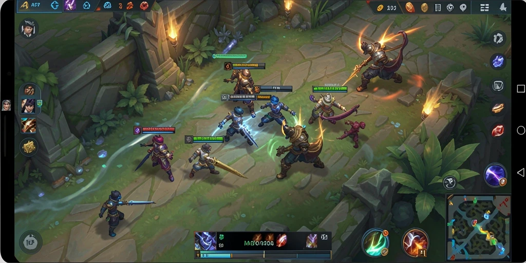 Tampilan dinamis gameplay API77 dengan aksi seru MOBA.