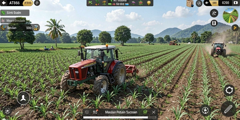 Screenshot AT866 menampilkan gameplay seru dalam mengelola pertanian.