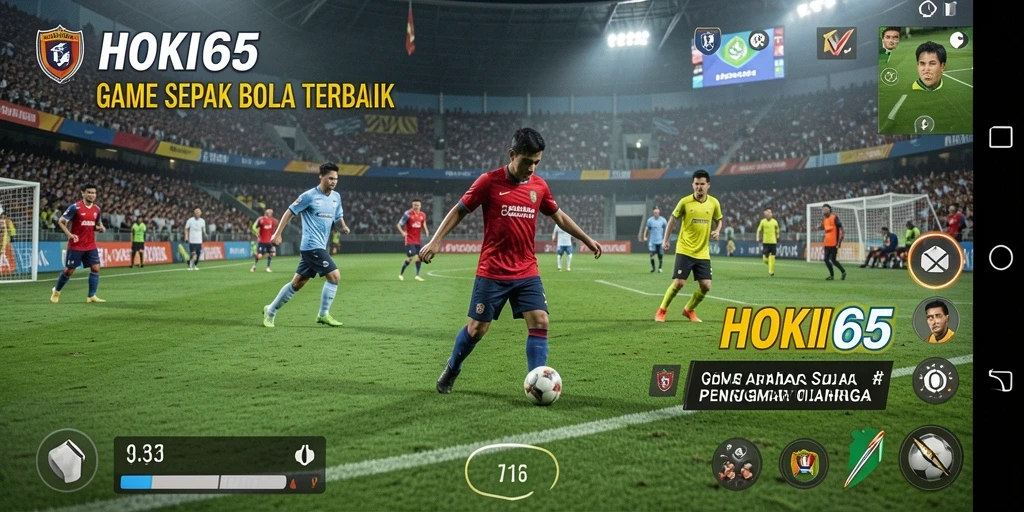 Tampilan menarik dari gameplay HOKI65 yang penuh aksi sepak bola.