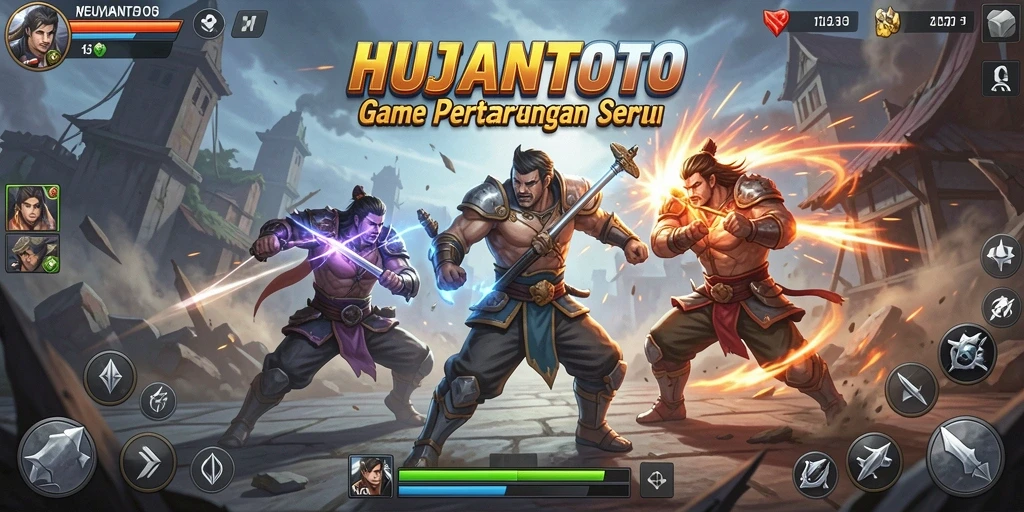 Screenshot gameplay HUJANTOTO yang menampilkan pertarungan seru dan karakter menarik.
