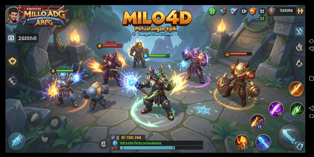 Screenshot gameplay MILO4D yang menampilkan pertempuran seru di dunia ARPG.