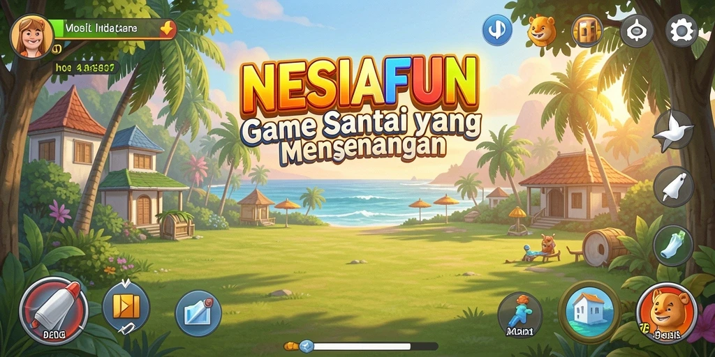 Screenshot gameplay NESIAFUN yang ceria dan menghibur.