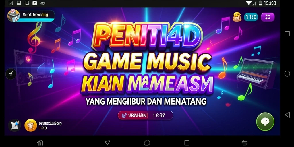 Tangkapan layar gameplay yang menampilkan musik dan tantangan seru.