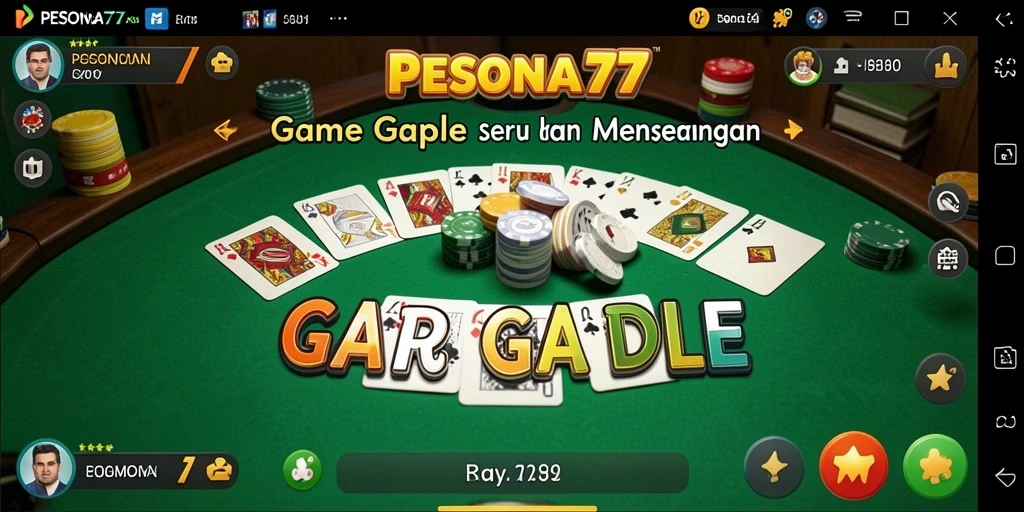 Gameplay seru Gaple di PESONA77 dengan tampilan yang menarik.