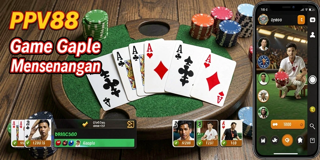 Screenshot gameplay PPV88 menunjukkan suasana seru bermain Gaple.