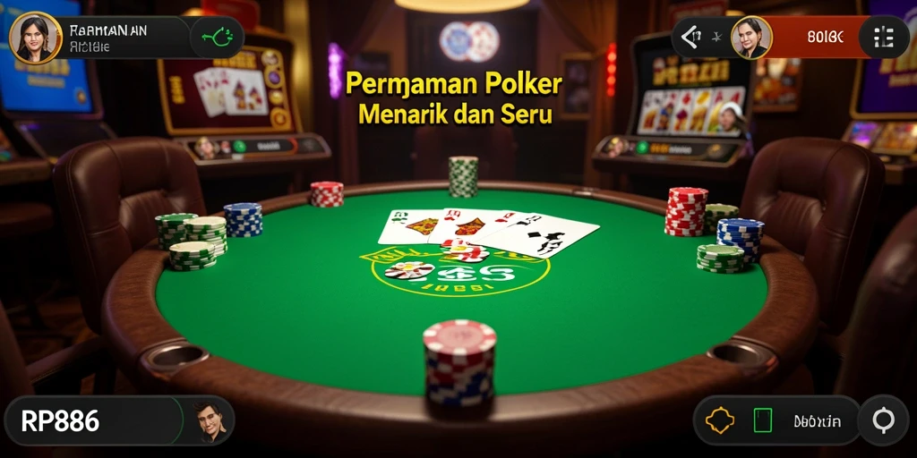 Tampilan menarik dari game Poker RP886 saat dimainkan.