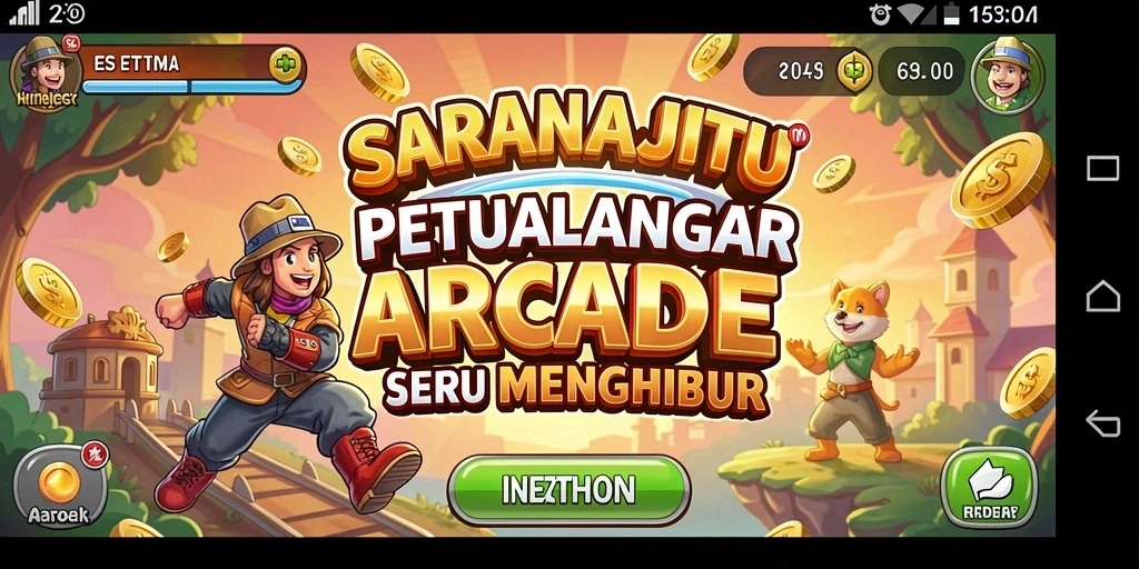 Tangkapan layar permainan SARANAJITU yang menunjukkan aksi seru dan grafis menarik.