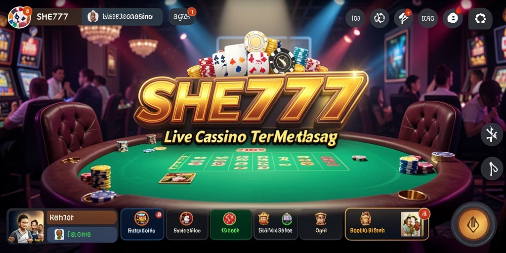 Screenshot gameplay Live Casino SHE777 yang mendebarkan.