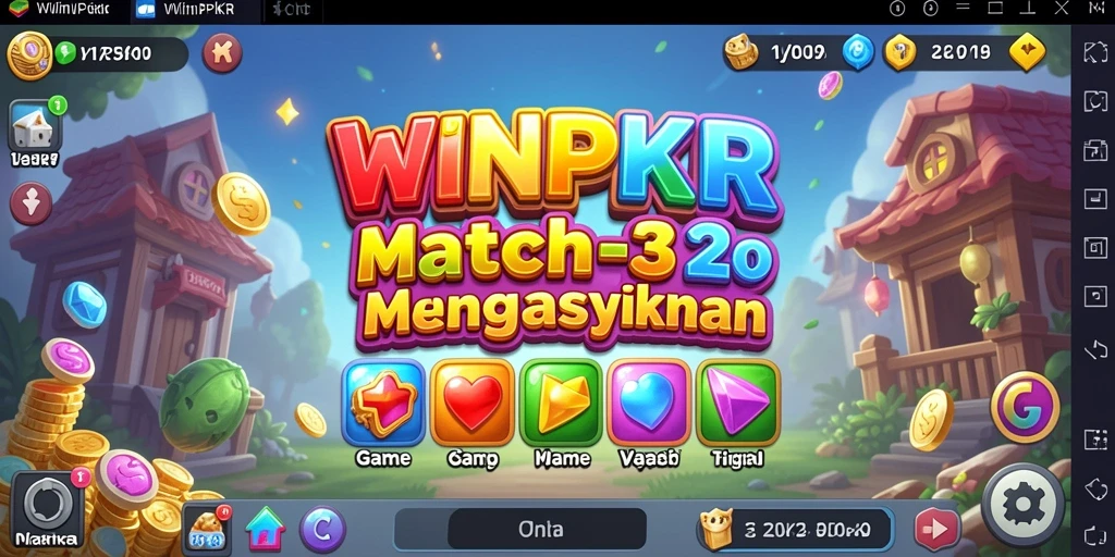 Tampilan gameplay WINPKR yang seru dalam kategori Match-3.
